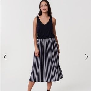 LOFT Striped Midi Dress